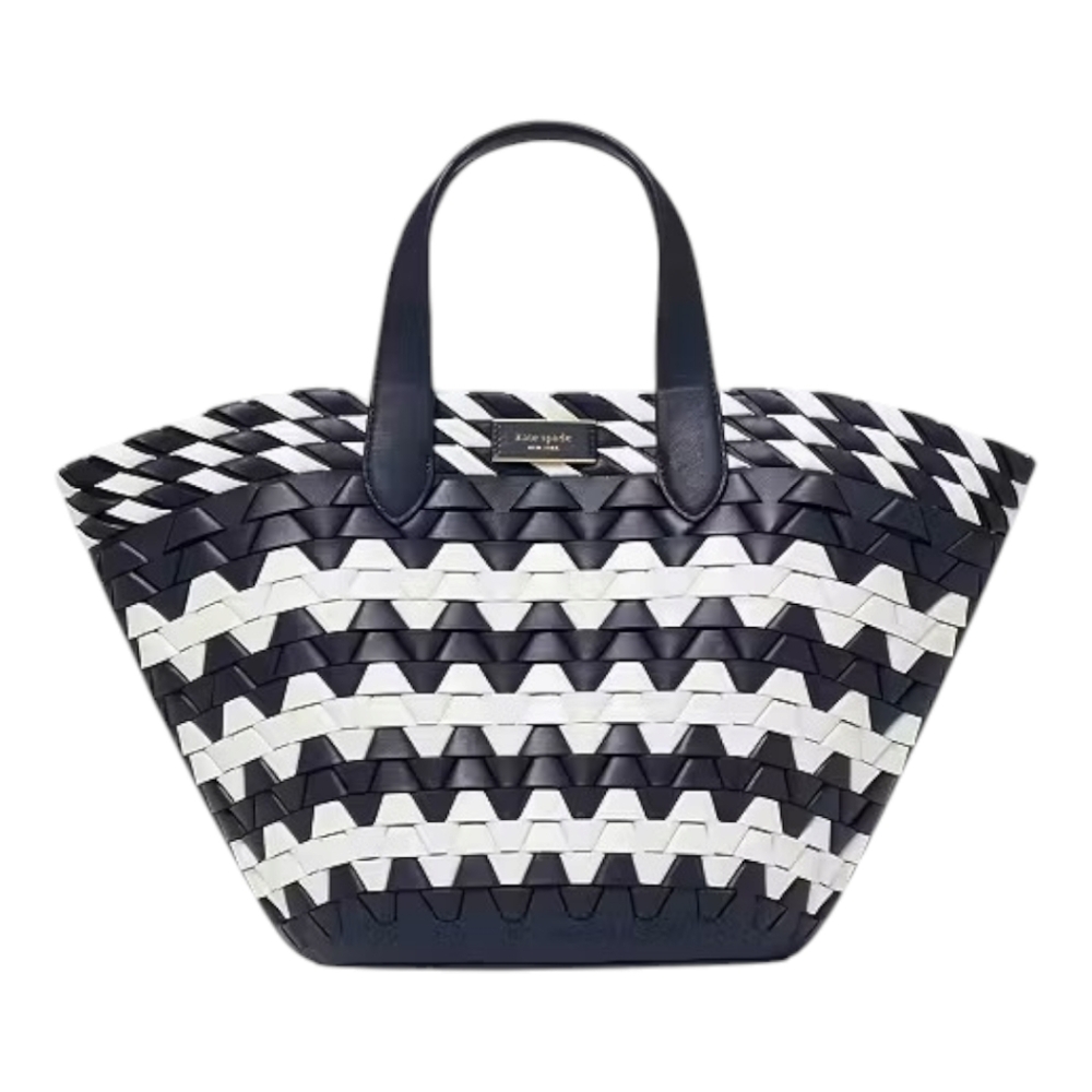 KATE SPADE -Zigzag Woven Leather Small Tote
